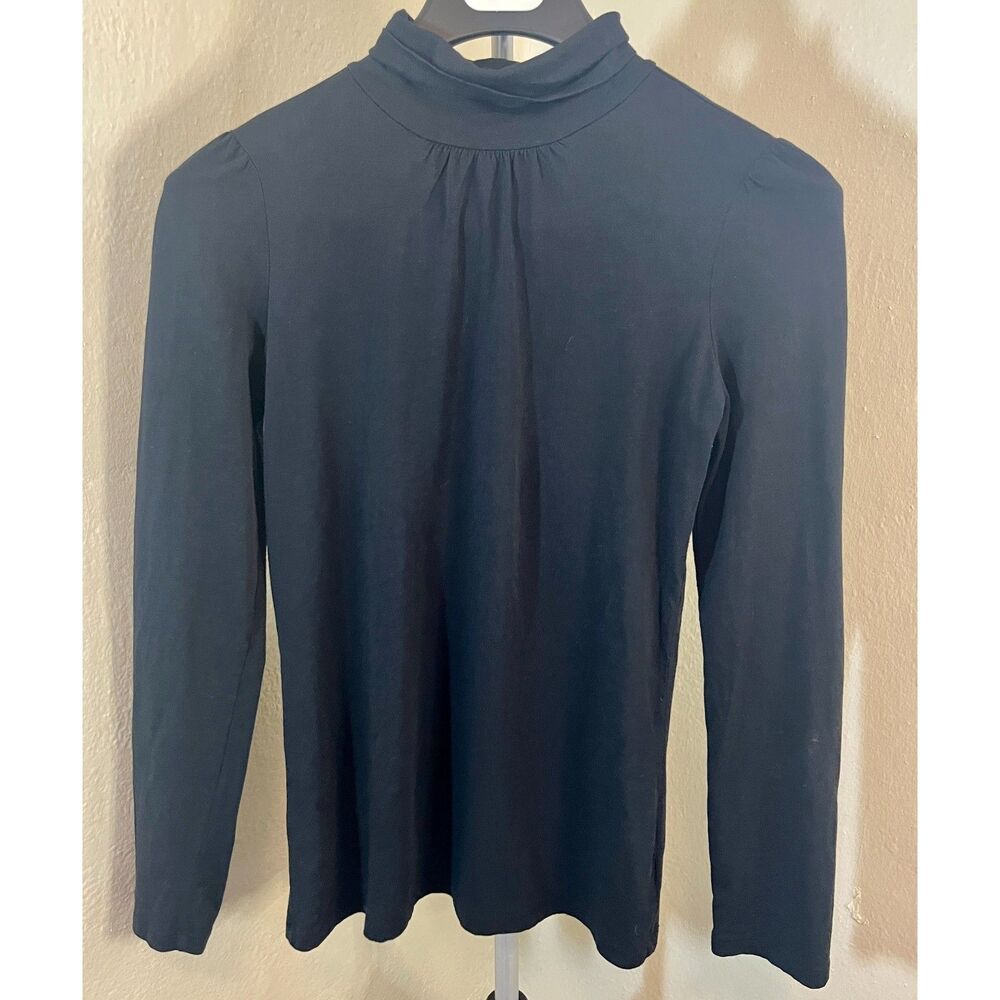 Vintage 2007 GAP Black Mock Neck Long Sleeve Top - Y2K Style Small